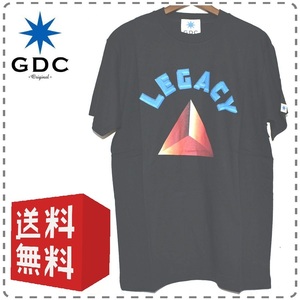 GDC ジーディーシー 綿100% 半袖Tシャツ 丸首 レガシー コットン 男女兼用 ユニセックス メンズSサイズ 黒 送料無料 A366