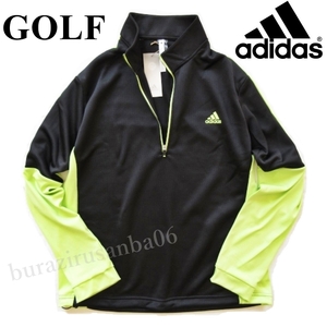 メンズ M◆未使用 定価8,990円 adidas GOLF アディダス ゴルフ ストレッチメッシュ素材 ハーフジップ プルオーバー シャツ ゴルフウェア