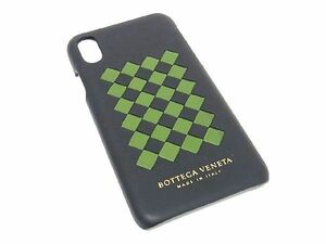 ■極美品■ BOTTEGA VENETA ボッテガヴェネタ イントレチャート レザー iPhoneX/XS対応 アイフォンケース スマホケース ブラック系 AP8841