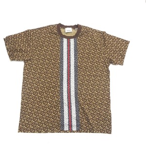 Ft1193181 バーバリー 半袖Ｔシャツ TB モノグラム ストライプ ブラウン系 メンズ #XS BURBERRY 中古