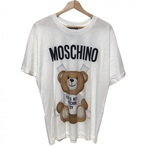 モスキーノ MOSCHINO 半袖Tシャツ サイズXS - アイボリー×黒×マルチ レディース クルーネック/クマ トップス