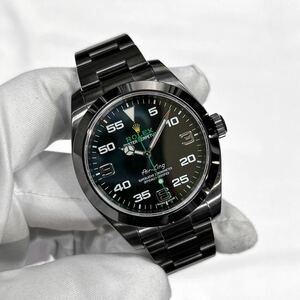 ROLEX ロレックス オイスターパーペチュアル エアキング 116900 ブラック PVD ランダム ルーレット 黒文字盤 メンズ 腕時計 付属完備 美品