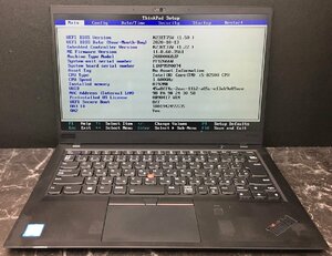 1円～ ■ジャンク LENOVO ThinkPad X1 Carbon / Core i5 8250U 1.60GHz / メモリ 8GB / NVMe SSD 256GB / 14型 / OS無し / BIOS起動可