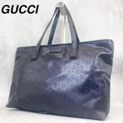 【極美品✨】 GUCCI トートバッグ ビジネス GG パターン インプリメ