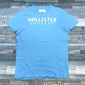 Hollister ホリスター メンズ ロゴワッペン・刺繍 半袖Tシャツ L 青