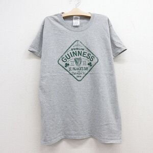 古着 半袖 Tシャツ キッズ ボーイズ 子供服 ギネス ビール クルーネック グレー 霜降り 23jul12