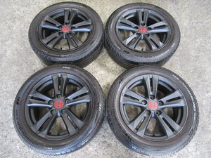 CR-Z HONDA純正16X6+45　5/114.3　赤H 　【マッドブラック塗装】195/55R16　セイバーリング　SL201　2022年製　8分山　バランス調整済