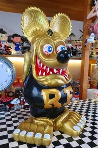 ラットフィンク Rat Fink ゴールド 豪華 ゴージャス 金運アップ スタチュー 像 フィギュア