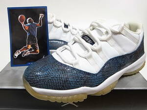 【送料無料】2001年 OG オリジナル ORIGINAL NIKE AIR JORDAN 11 SNAKE LOW エアジョーダン11 スネークスキン白 青蛇 US9.5/27.5cm DS 新品