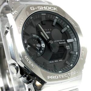 極美品 未使用品 G-SHOCK GM-B2100D-1A フルメタル カシオーク オクタゴン シルバー タフソーラー Bluetooth LEDライト 【IT40M1W6N8LS】