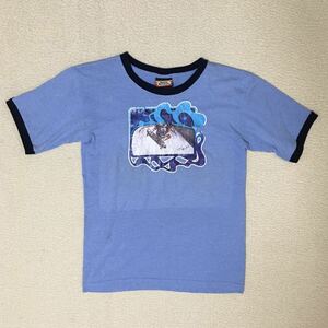 送料込 米国製 Shogo Kubo Heavy Rotation リンガー プリントT S 古着 ショウゴ・クボ 半袖 トリム Ｔシャツ アメカジ スケートボード