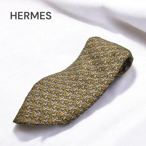 【1点限り】HERMES エルメス ブランド ネクタイ シルク 総柄