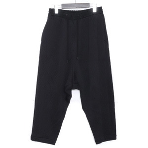 DEVOA ドロップクロッチクロップドパンツ キルトコットン/ポリエステル 1 ブラック PTN-DKKL デヴォア Dropcrotch cropped pants quilted