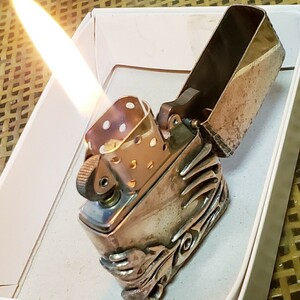 送￥0 動作品 ZIPPO ジッポー DRAGON ドラゴン 龍 メタルプレート貼 オイルライター oil lighter 米国製 MADE IN USA 煙草 cigarette GOODS