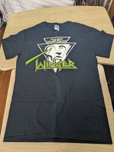 【服飾】 ビンテージ レア Tシャツ バンド 当時物? WINGER 25周年 GILDAN S 黒 半袖