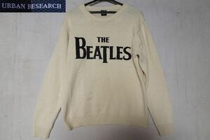 URBAN RESEARCH/アーバンリサーチ/長袖セーター/アクリル・ウール混ニット素材/THE BEATLES/丸首/オフホワイト/白/サイズ38(11/18R)