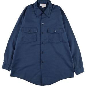 古着 ディッキーズ Dickies 長袖 ワークシャツ メンズL /eaa371518 【SS2403】