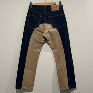 【720】 美品 濃紺 KOJIMA GENES カツラギ 切替 モンキーコンボ デニム パンツ 34 児島 ジーンズ denim pants インディゴ indigo