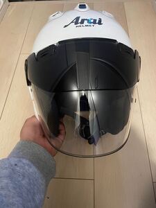 Arai アライ VZ-Ram PLUS GLASS WHITE グラスホワイト 59-60cm 中古 ほとんど使用していません 格安 ジェット ヘルメット 軽量 Lサイズ