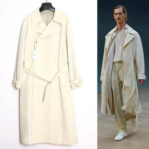 LEMAIRE 22SS 新品 soft coat XS almond milk クリストフ・ルメール トレンチコート スプリングコート ステンカラー ユニセックス 元HERMES