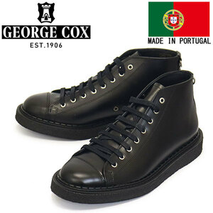 GEORGE COX (ジョージコックス) UTILITY MONKEY BOOT ラバーソール レザーシューズ 040 BLACK UK6-約25.0cm