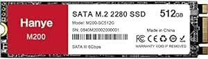 Hanye SSD 512GB 内蔵 SATA M.2 2280 SATA III 6.0Gb/s M200 メーカー3年保証 国