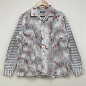 AD1999 COMME des GARCONS HOMME 田中オム ストライプ ペイズリー 開襟 長袖 シャツ コムデギャルソンオム 90s VINTAGE archive 3030168