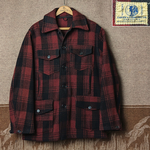 30s 【CARTER & CHURCHILL】 Wool Hunting Coat/ 30年代 ハンティング コート スポーツ ジャケット ワーク TALON ハトメ ビンテージ 20s40s