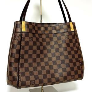 LOUIS VUITTON ルイヴィトン ダミエ エベヌ マーリボーン PM ショルダーバッグ トートバッグ ハンドバッグ ゴールド レザー N41215 女性用