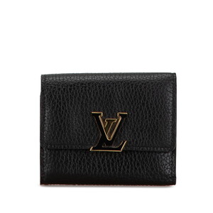 ルイ ヴィトン ポルトフォイユ カプシーヌXS 三つ折り財布 M68587 ブラック ピンク レザー レディース LOUIS VUITTON 【中古】