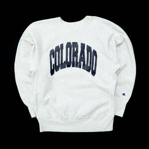 送料無料 90s ビンテージ CHAMPION チャンピオン USA製 リバースウィーブ スウェット COLORADO コロラド L 古着 90年代 カレッジ メンズ