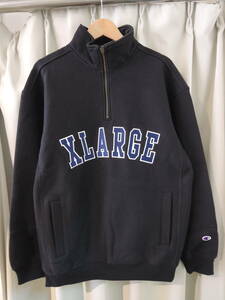 X-LARGE XLARGE エクストララージ XLARGE×Champion REVERSE WEAVE HALF ZIP PULLOVER SWEAT チャンピオン 黒 M 最新人気品 再値下げ