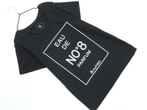 ネコポスOK & by P&D ロゴ プリント Tシャツ size38/黒 ■◆ ☆ ehc0 レディース