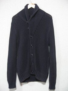 UNITED ARROWS TOKYO ショールカラー コットンニット セーター size L ネイビー 綿100％