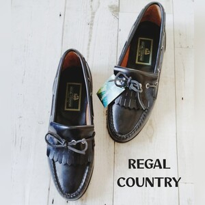 未使用に近い美品*REGAL COUNTRY*リーガルカントリー*タッセルローファー*黒*革靴*レディース24くらい*ブラック*レザー*本革