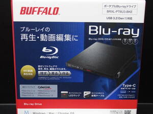 バッファロー ブルーレイドライブ BRXL-PT6U3-BKE BDXL 外付け ポータブル Type-C対応 USB3.2 Gen1 USB3.0 USB2.0 Mac Blu-ray BUFFALO 