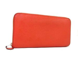 1円 ■美品■ HERMES エルメス アザップロング クラシック シェーブル ラウンドファスナー 長財布 ウォレット X刻印 レッド系 FB6392