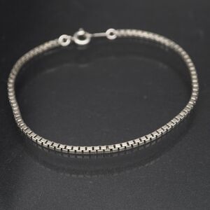 C061 ヴィンテージ STERLING SILVER刻印 ブレスレット ベネチアンチェーン デザイン シルバー