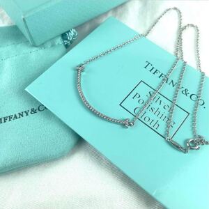 ☆美品☆Tiffany ティファニー T ダイヤ スマイル ネックレス シルバー Tスマイル ペンダント CA8201098