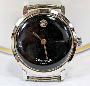 ●TRESSA/トレッサ 手巻き 腕時計 稼働品 PLAQUE G10●黒 ヴィンテージ