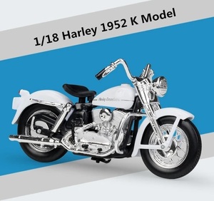 価格改定 完成品 ★ バイク ミニカー 合金 1/18 ハーレーダビットソン 1952 K モデル ★ ミニチュア オートバイ ホワイト Harley G059