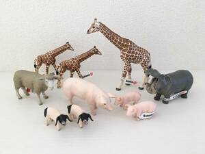 Schleich シュライヒ フィギュア キリン カバ ヒツジ ブタ まとめ売り / アニマル 動物 麒麟 羊 豚 親子 