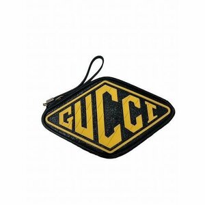 GUCCI グッチ 524316 クラッチバッグ 2018年秋冬モデル パテントレザー ラバーブラック イエロー【中古】