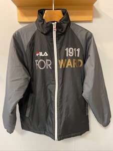 FILA 中綿入り ナイロンジャンパー 160サイズ 黒 グレー トレーニングウエア ☆ちょこオク☆80