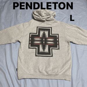 PENDLETON ペンドルトン スウェット パーカー プルオーバー フーディー バックプリント ハーディング トップス Lサイズ