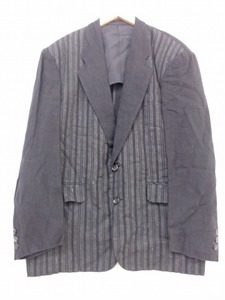 COMME des GARCONS HOMME コムデギャルソン オム ストライプ切替ジャケット ブラック 麻100% S HJ-11034S