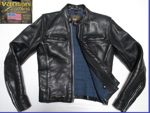 ★☆未使用品 VANSON バンソン USA COMET シングルライダースジャケット 36レザーBLK COMET☆★