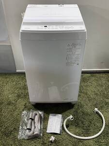 美品☆/TOSHIBA/東芝/全自動電気洗濯機/7.0kg/Wシャワー洗浄/スピードコース/部屋干しモード/2024年製/AW-7GM2/0120e