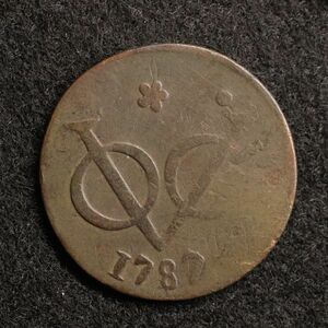 KM#131/オランダ領東インド VOC DUIT銅貨（1787）レアな西フリースラント・ミント！[E1146] コイン,蘭印,インドネシア　
