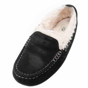 アグ UGG ANSLEY アンスレー ムートン モカシンシューズ スリッポン ローファー 靴 24.0 黒 ブラック 3312/レディース/♪3